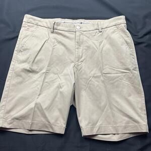 Ballin Drummond Flat Front Shorts Sz 38 Khaki Golf Summer 9 Inch Inseam